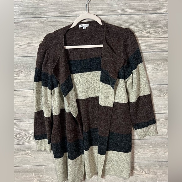 Baciano Brown Multicolor Long-Line Open Cardigan Size Small - Picture 3 of 7
